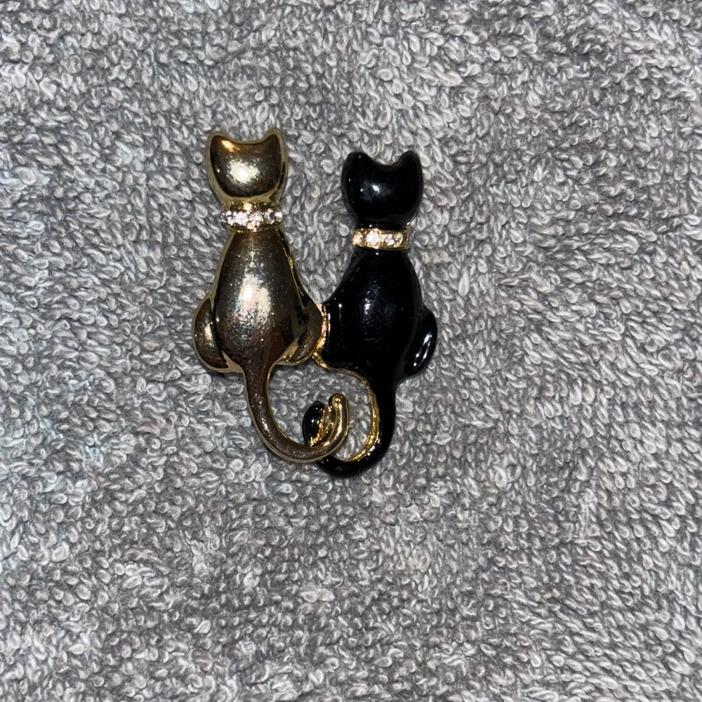 Gold and Black Cat Pin
